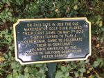 Manchester Golf Club plaque on Kersal Moor